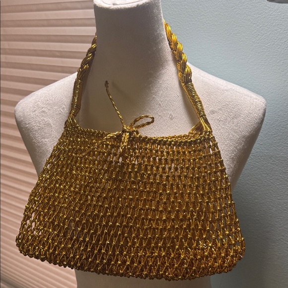 J. Crew Small Cadiz Hand knotted Shoulder Bag in Metallic Gold - Picture 3 of 10